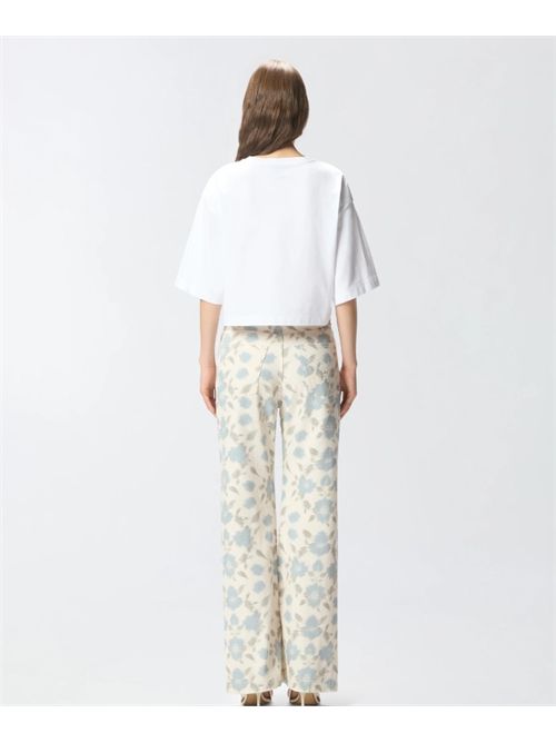 T-shirt cropped con ricamo Love Birds PINKO | 106814A3AM/Z04